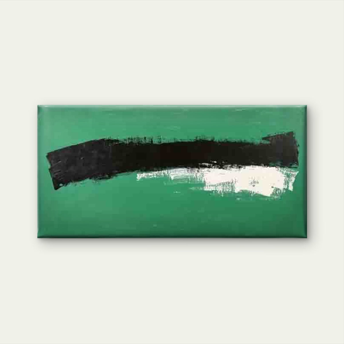 Vibrant Green & Black Abstract Wall Art Canvas Office Home Room Framed 120x60cm