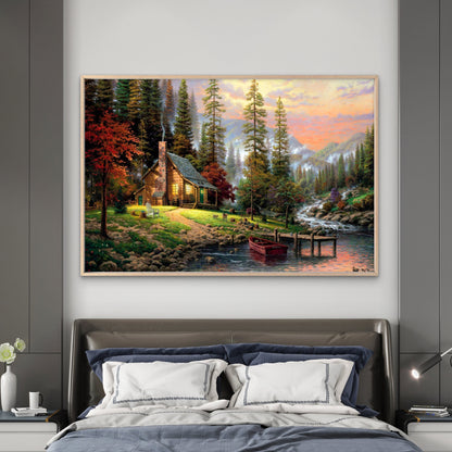 Peaceful Lake House Forest Wall Art Decor 100% Australian Made