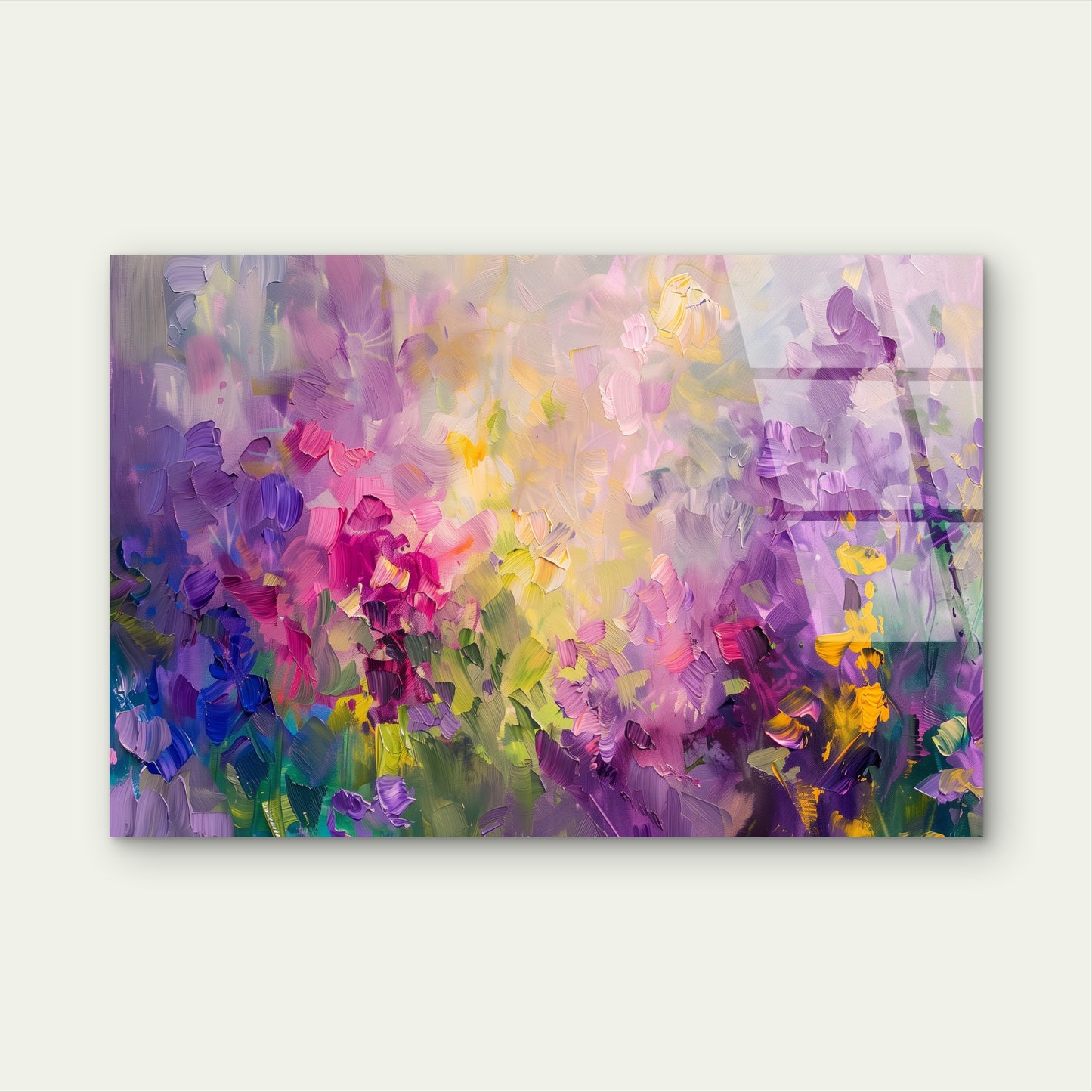 Abstract Purple Lavender Floral Painting Acrylic Glass Printing Wall Art Australian Made Quality