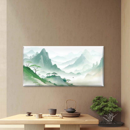Morning Breath of Mountains Wall Art Canvas Office Home Room Framed 120x60cm - Bella Home Decor