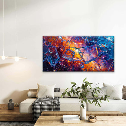 Abstract With Broken Glass Wall Art Canvas Office Home Room Framed 120x60cm - Bella Home Decor