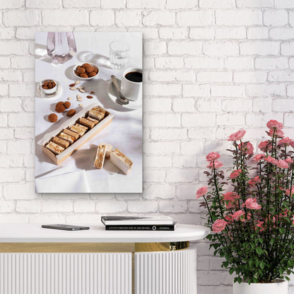 High Angle Delicious Nougats Coffee Cup 60x90cm Metal Print Ready to Hang