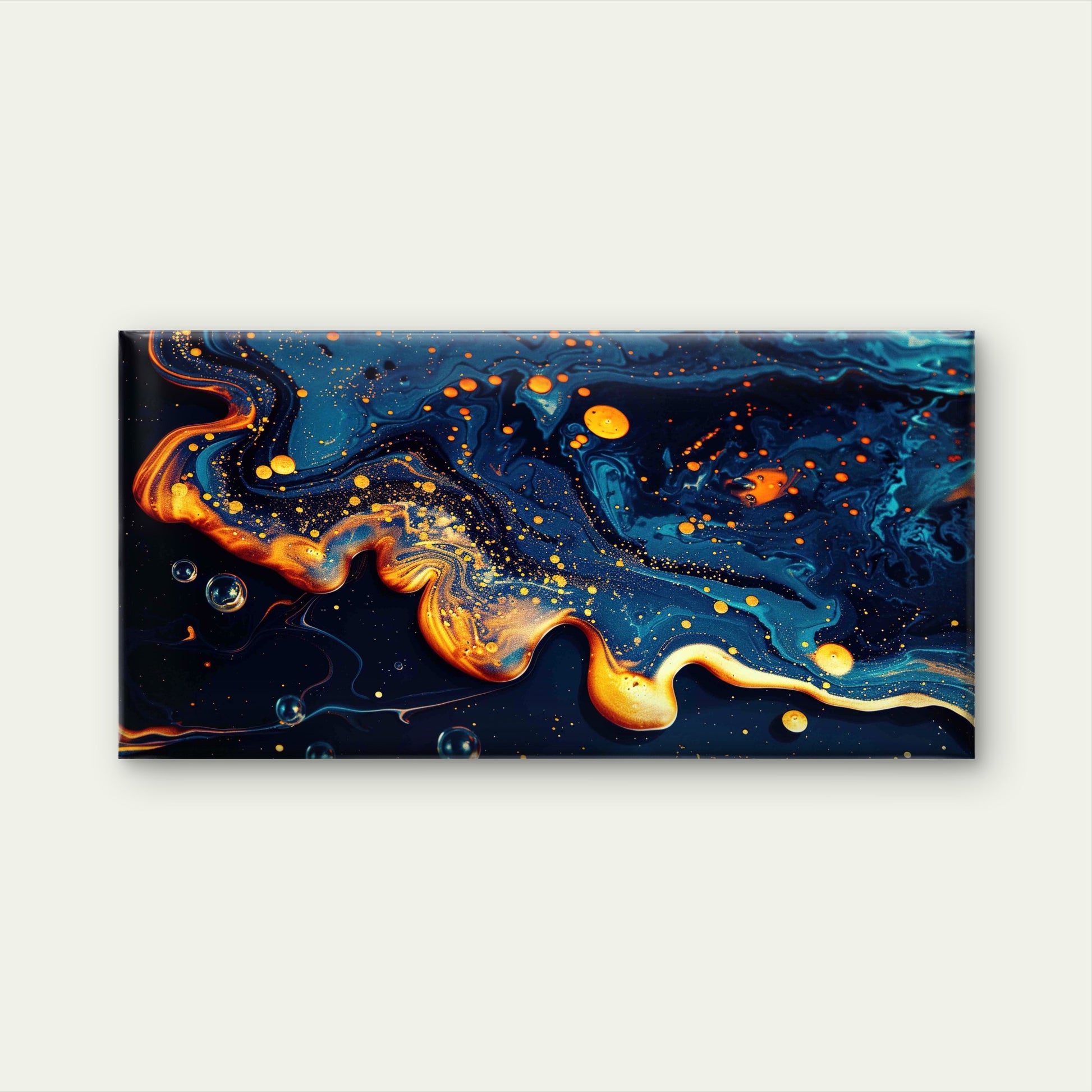Abstract Liquid Art with Swirls Wall Art Canvas Office Home Room Framed 120x60cm - Bella Home Decor