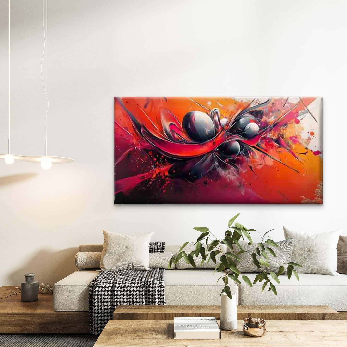 Modern Abstract Wall Art Canvas Office Home Room Framed 120x60cm - Bella Home Decor