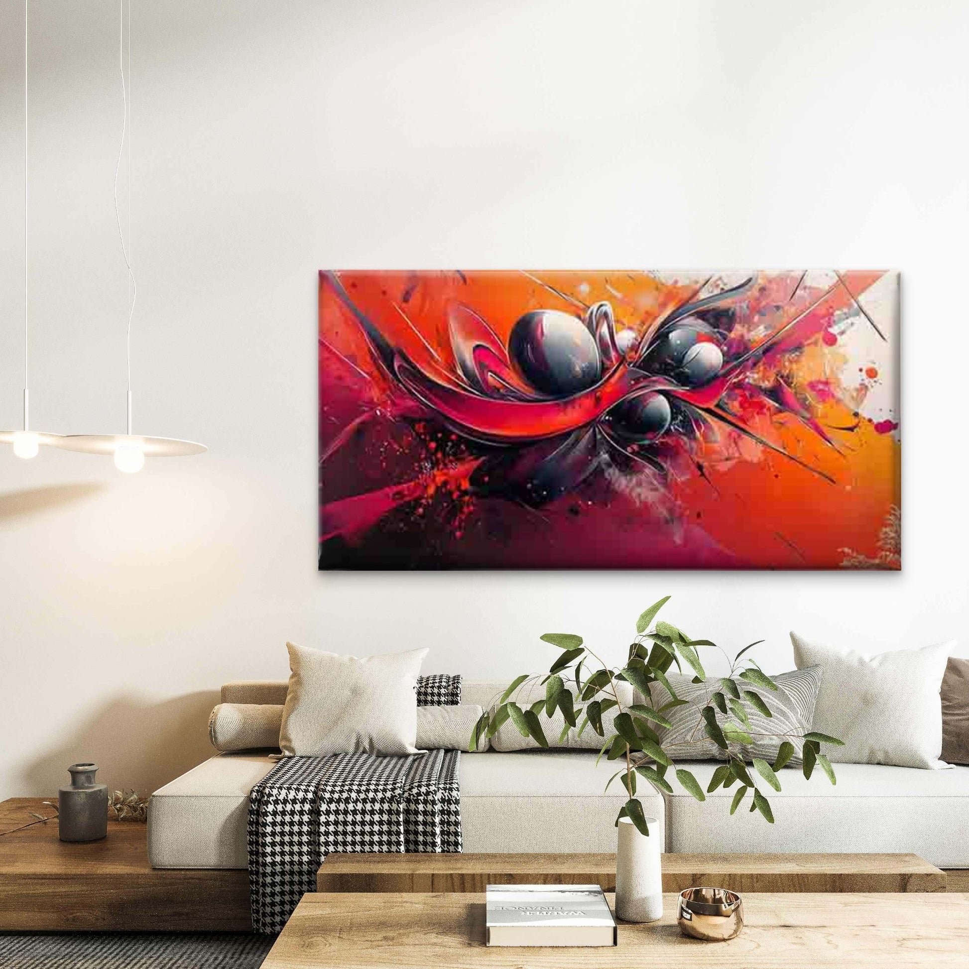 Modern Abstract Wall Art Canvas Office Home Room Framed 120x60cm - Bella Home Decor