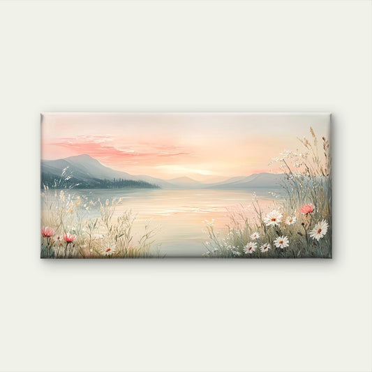 Featuring a Serene Sunset Wall Art Canvas Office Home Room Framed 120x60cm