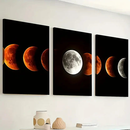 3pcs Simple Wind Planet Rotation Process Art Wall Art Set Canvas Unframed - High Quality Print 100% Australian Made Wall Canvas