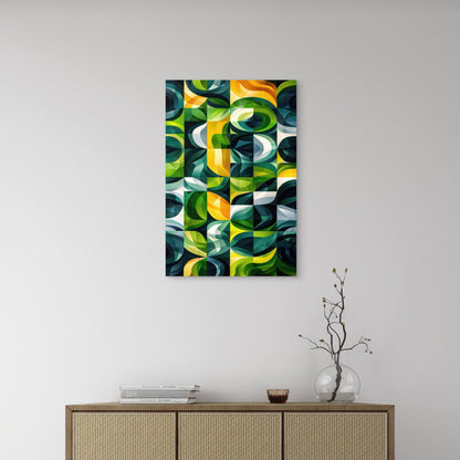 Abstract Geometric and Organic Painting 40x60cm Metal Print Ready to Hang