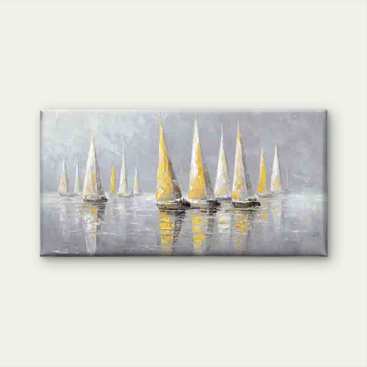 Minimalist Sailboat Painting Wall Art Canvas Office Home Room Framed 120x60cm