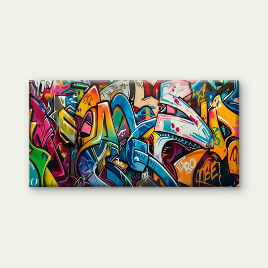 Abstract Colorful Graffiti Wall Art Canvas Office Home Room Framed 120x60cm