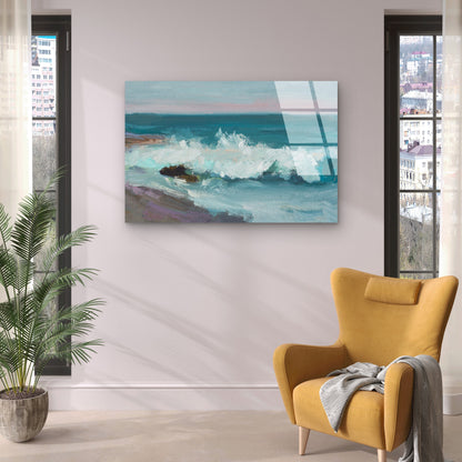 Abstract Ocean Waves Seascape Painting  Acrylic Glass Printing Wall Art Australian Made Quality
