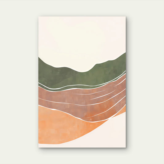 Abstract Boho Mountain Ridge Hills Scene 40x60cm Metal Print Ready to Hang
