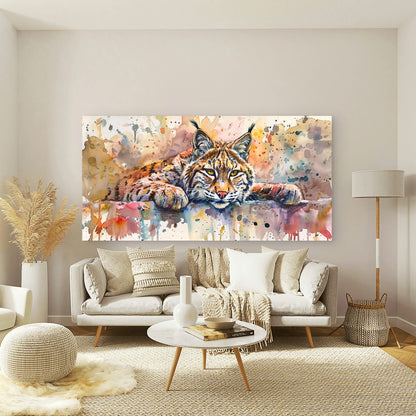 Wild Lynx Stares At Viewer Wall Art Canvas Office Home Room Framed 120x60cm