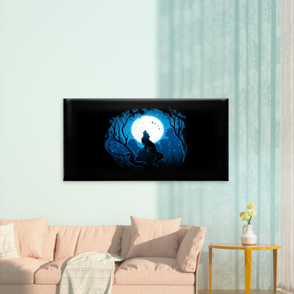 Howling Wolf Full Moon Night Wall Art Canvas Office Home Room Framed 120x60cm