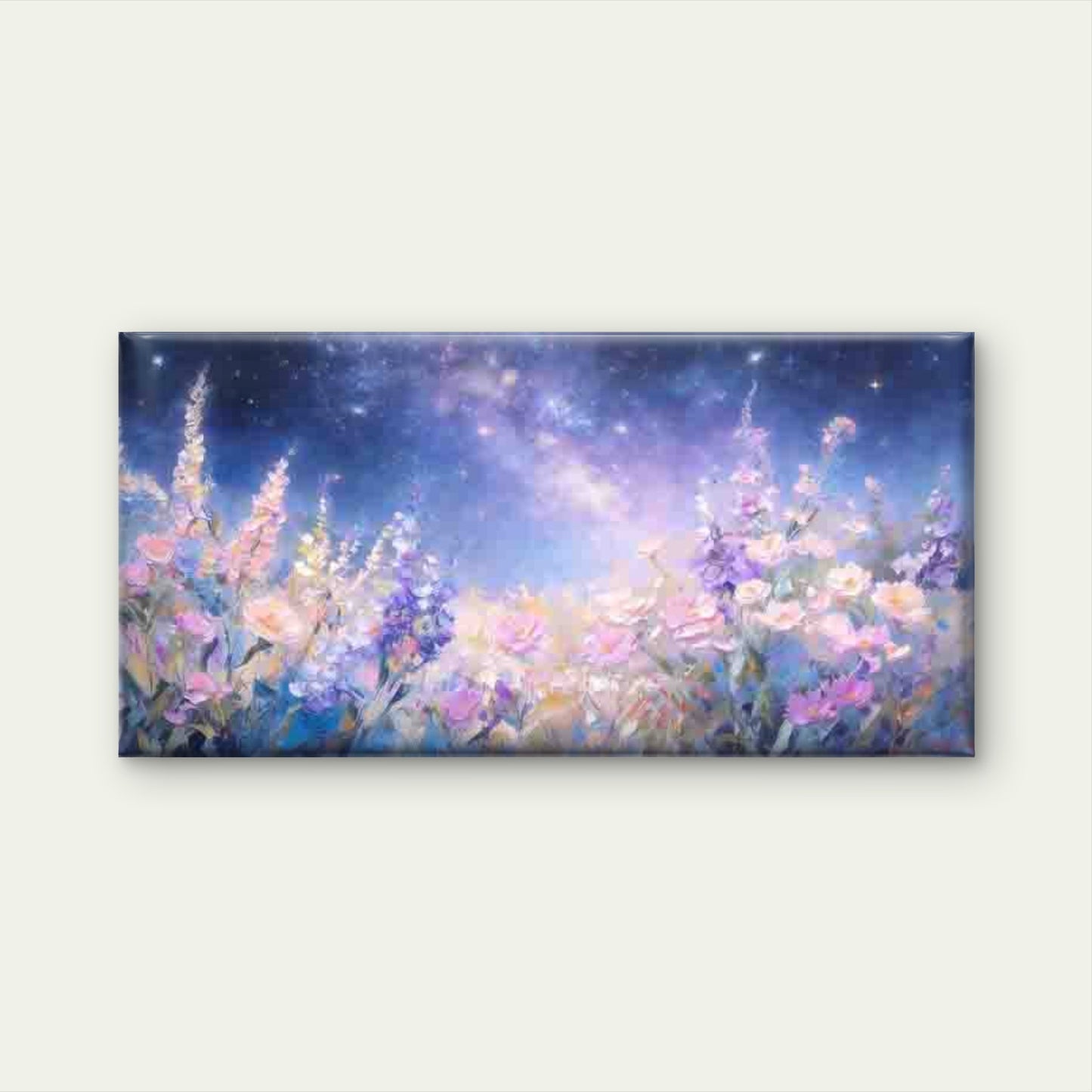 Dreamy Galaxy Flower Field Wall Art Canvas Office Home Room Framed 120x60cm