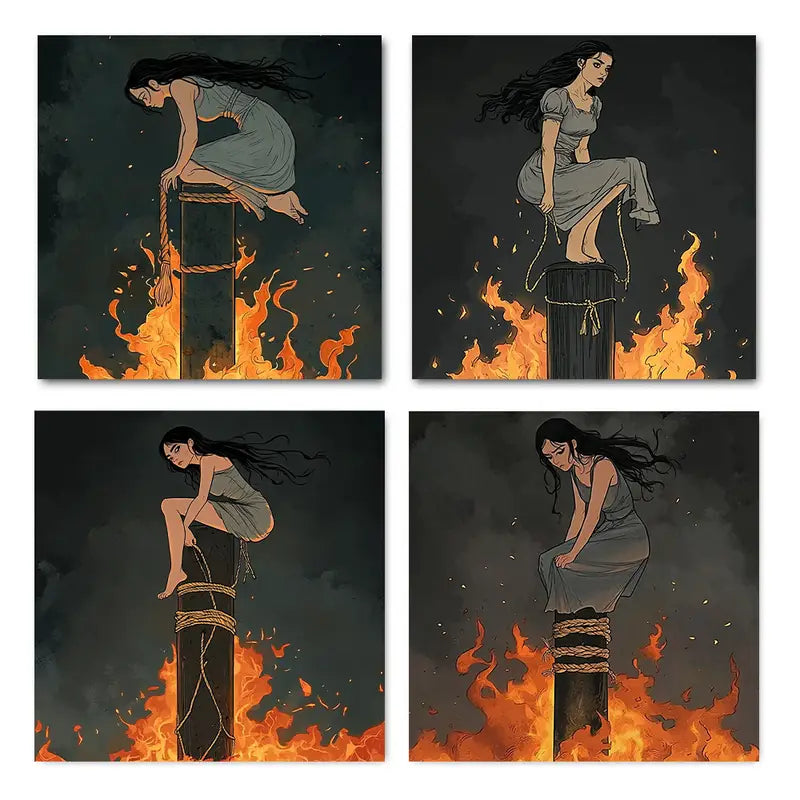 4pcs Her Arms Tie Room Decor Wall Art Canvas Framed - Bella Home Decor