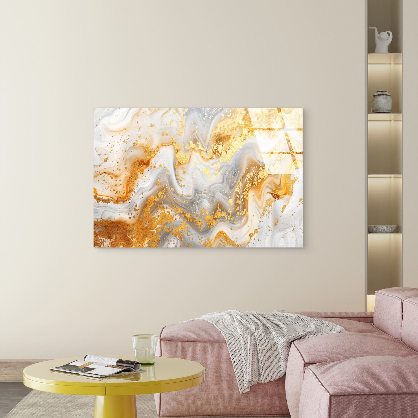 Luxury Gold Marble Abstract  Acrylic   Printing Wall Art Australian Made Quality