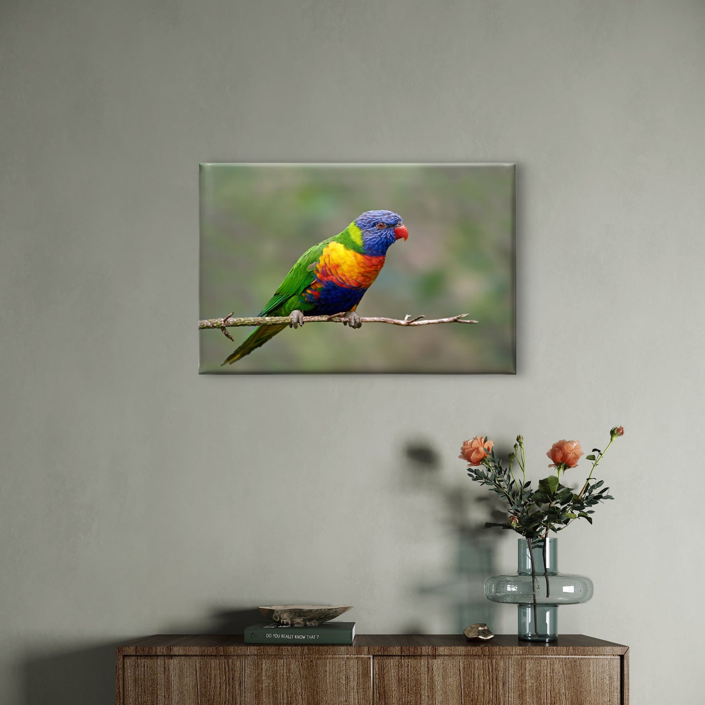 World Famous Vibrant Rainbow Lorikeet Avian Wildlife Ecosystem Australia  Wall Art Decor 100% Australian Made