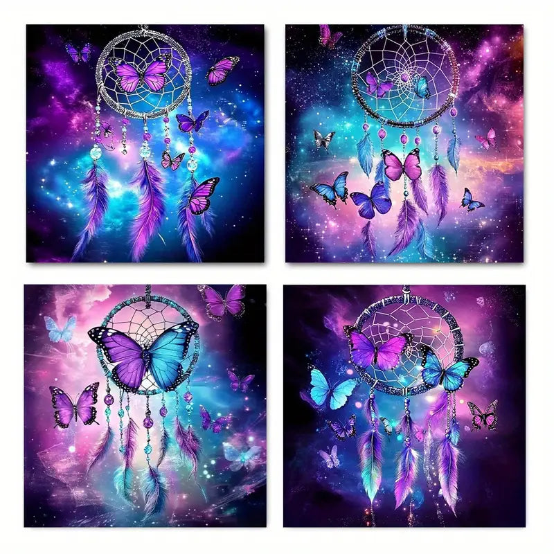 4pcs  Butterfly Artflowe  BA  Wall Art Canvas Framed