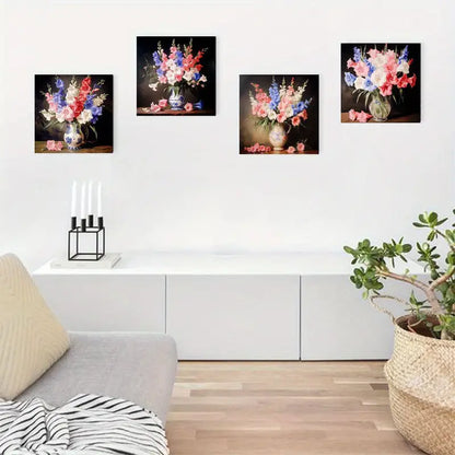 4pcs Vase Elegant Modern Home  MH  Wall Art Canvas Framed