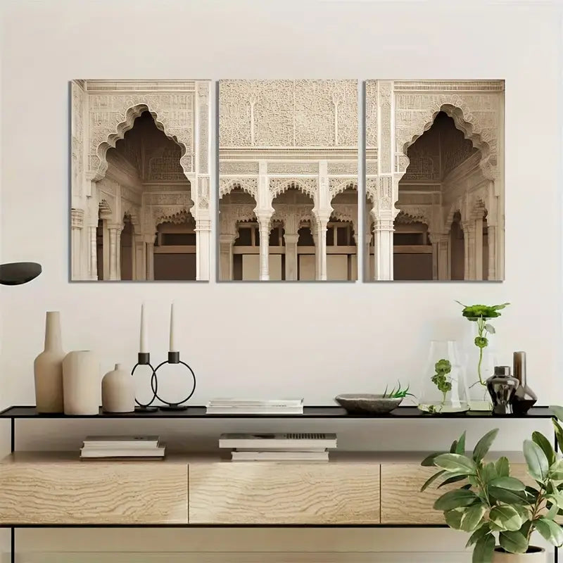 3pcs RoCoco Alhambra Canvas Metal Print Ready to Hang Art