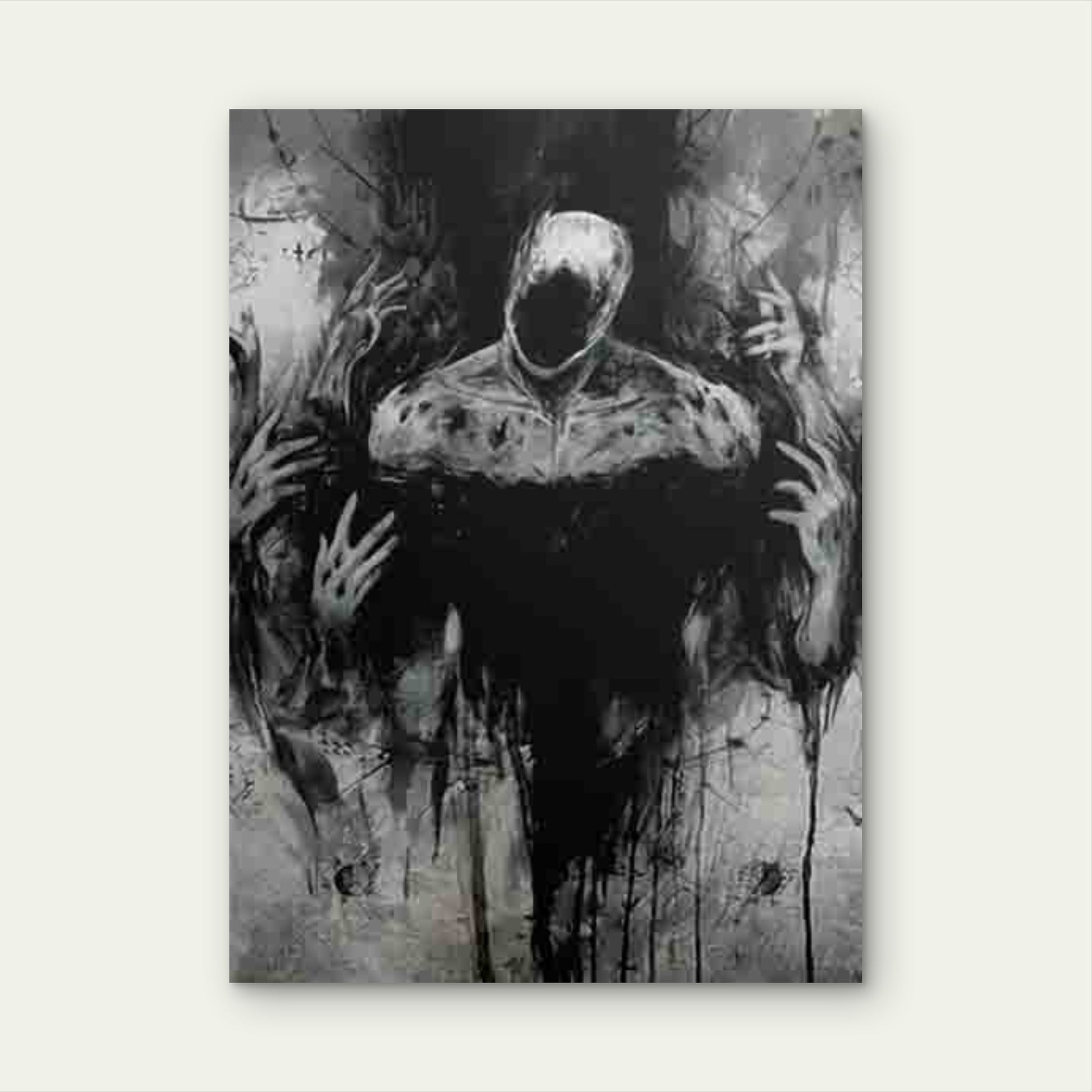 Minimalist Abstract Hand Palm Figure Metal Print Ready to Hang - Bella Home Decor