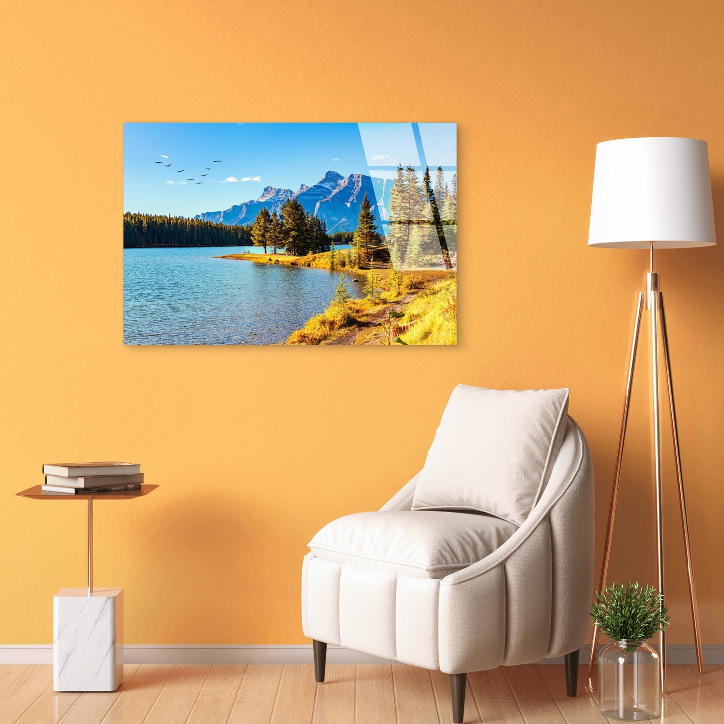 Scenic Jack Lake Banff Valley Acrylic Glass Printing Wall Art Australian Made Quality