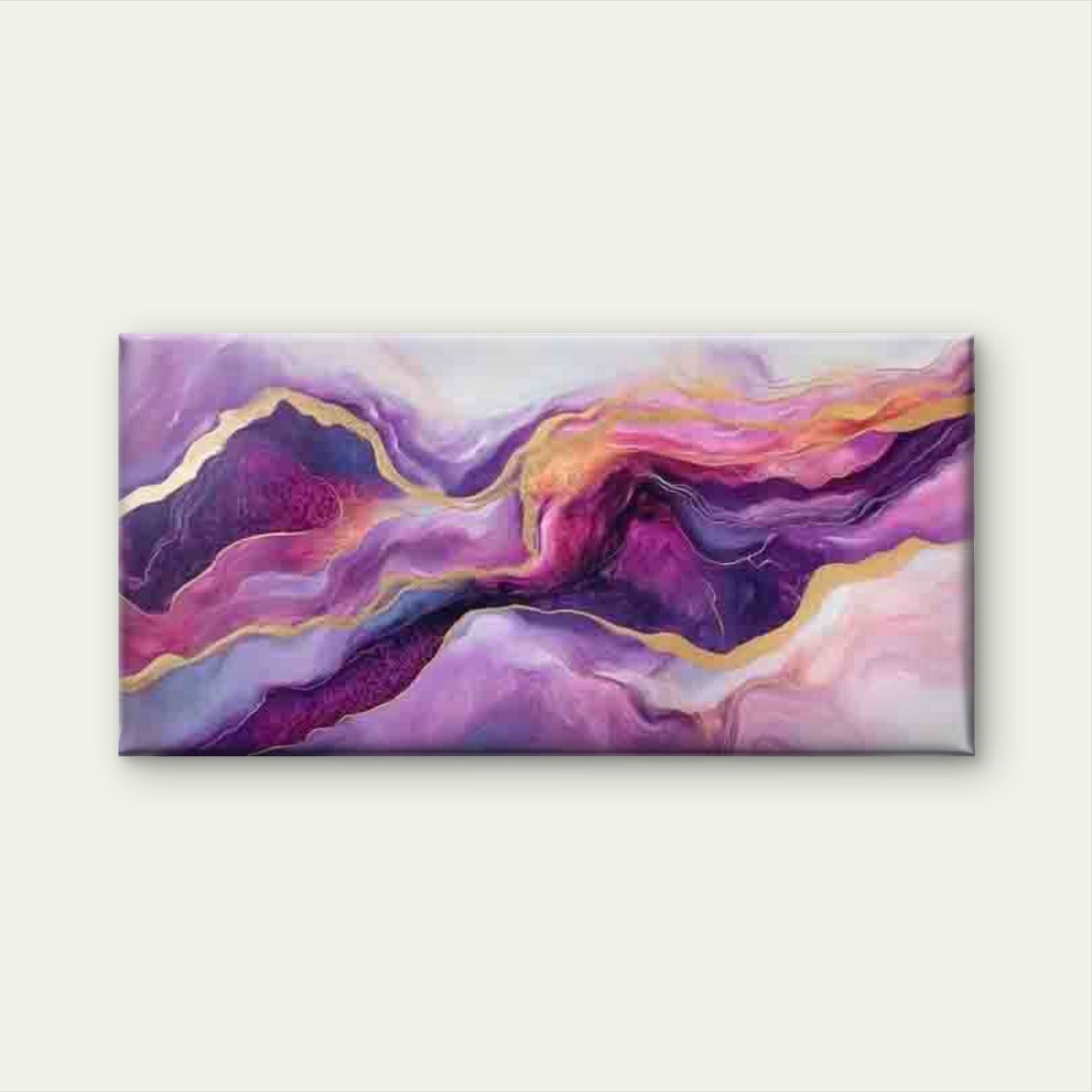Abstract Purple, Blue & Yellow Wall Art Canvas Office Home Room Framed 120x60cm - Bella Home Decor