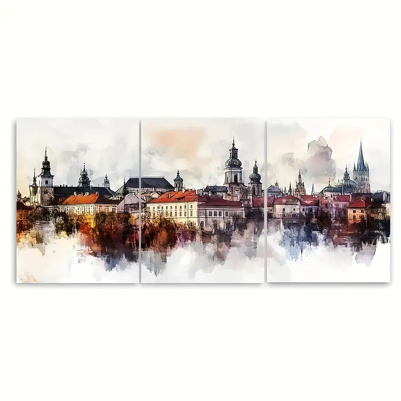 3pcs Featuring Lublin, Poland Metal Print Ready to Hang Art