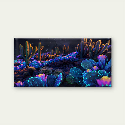 Neon Desert Flower Garden Wall Art Canvas Office Home Room Framed 120x60cm - Bella Home Decor