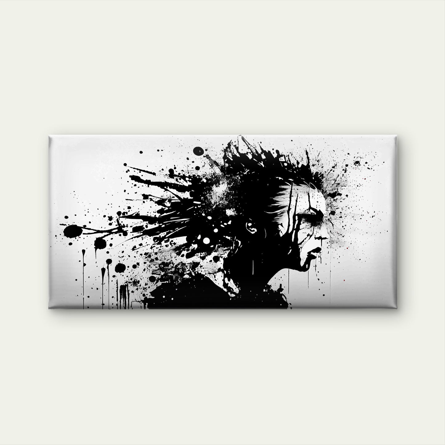 Paint Splatters Spray Abstract Wall Art Canvas Office Home Room Framed 120x60cm - Bella Home Decor