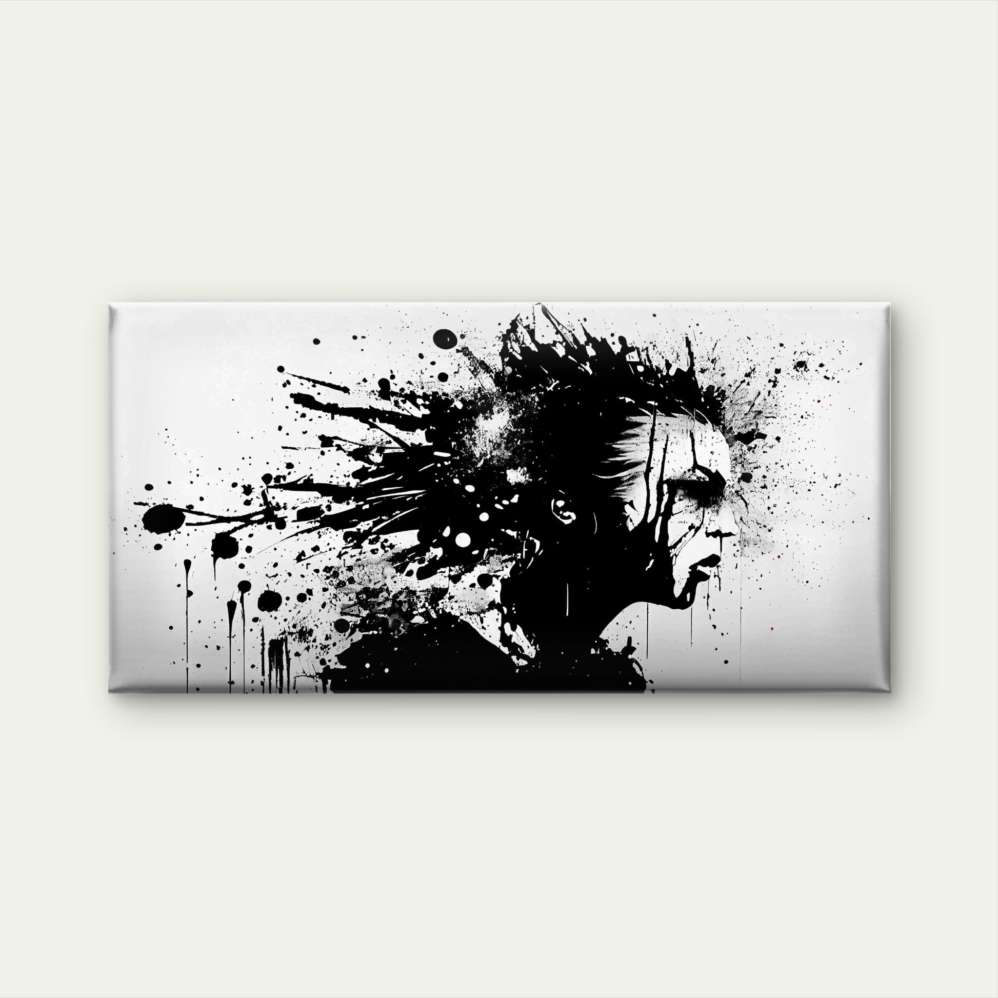Paint Splatters Spray Abstract Wall Art Canvas Office Home Room Framed 120x60cm - Bella Home Decor