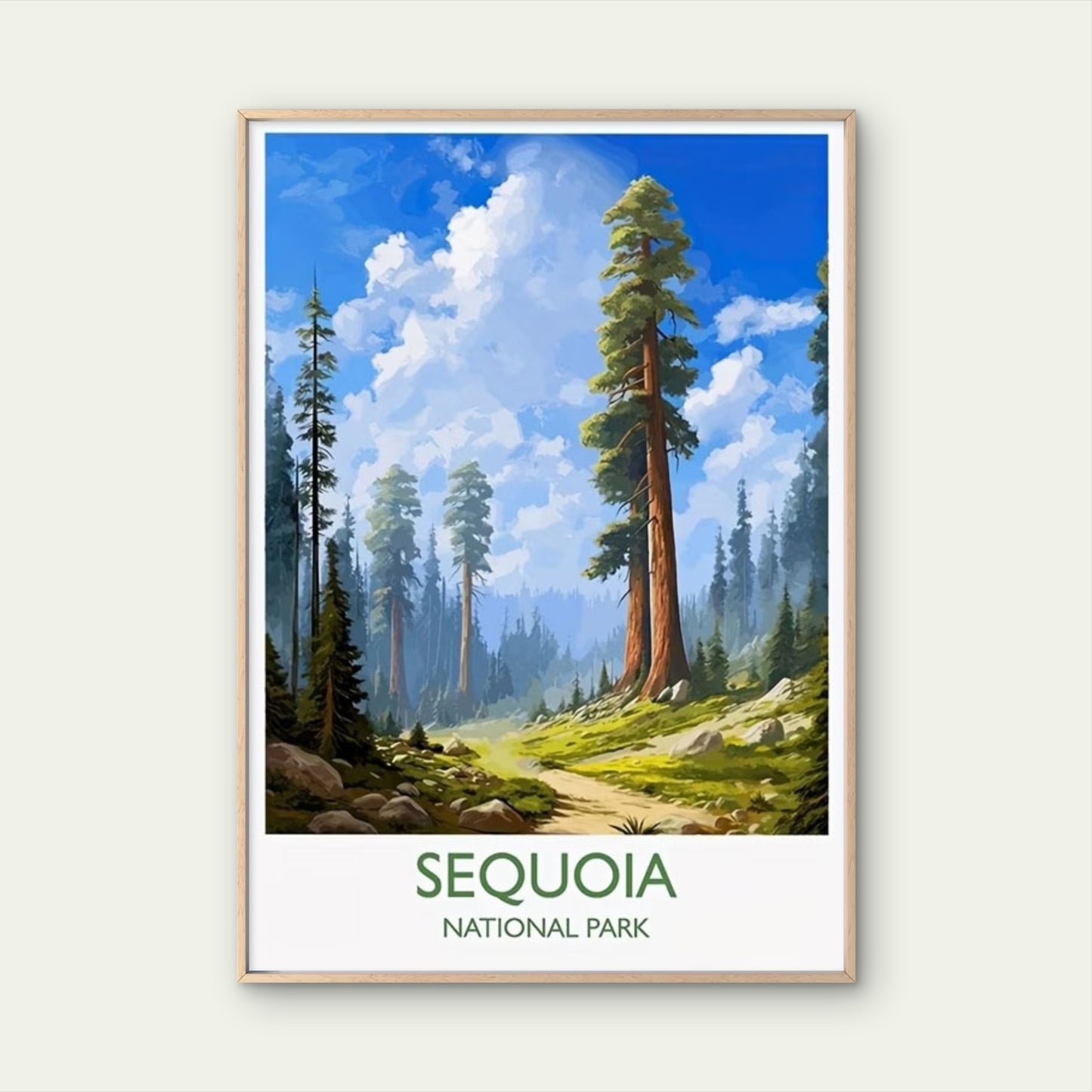 Sequoia National Park California Vintage Retro Travel Poster Print Wall Art