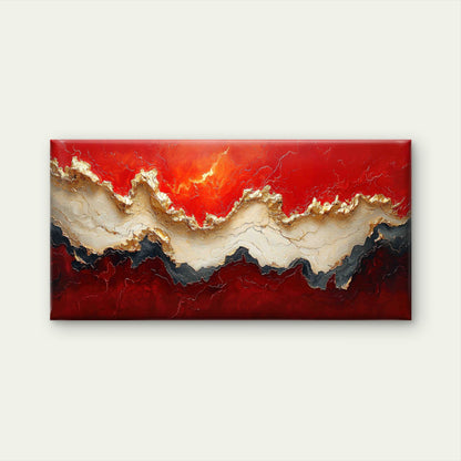 Red Gold Abstract Wall Art Canvas Office Home Room Framed 120x60cm