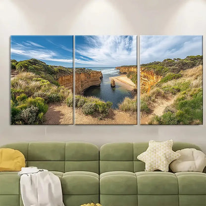 3pcs Twelve Apostles Loch Ard Gorge Australia Wall Art Set Canvas Framed 60x90cm - High Quality Print 100% Australian Made Wall Canvas Ready to Hang