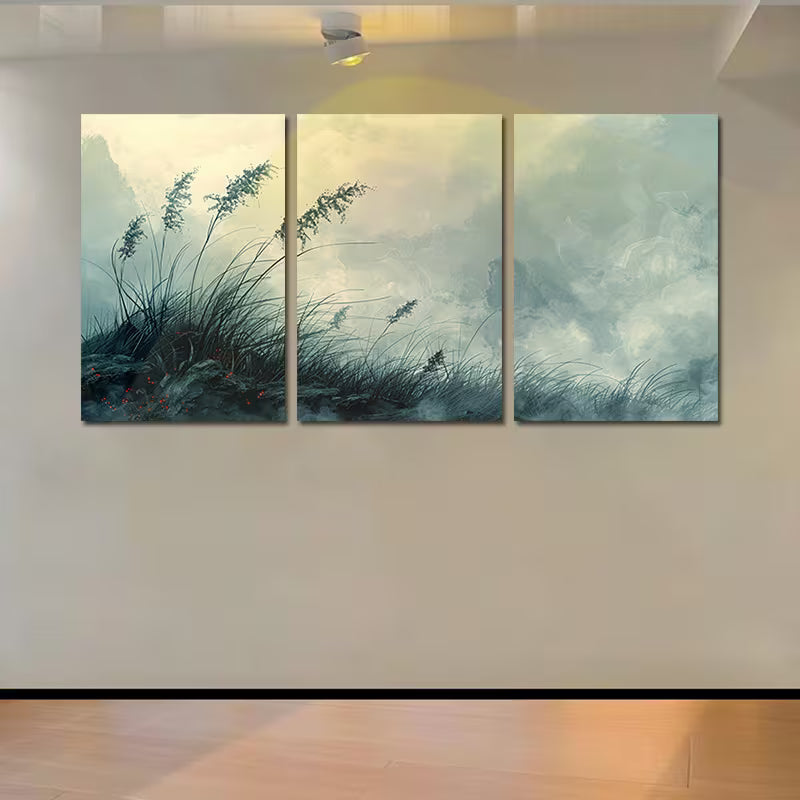 3pcs Abstract Grass Landscape Wall Art Set Canvas Framed 50x70cm - High Quality Print 100% Australian Made Wall Canvas Ready to Hang - Bella Home Decor