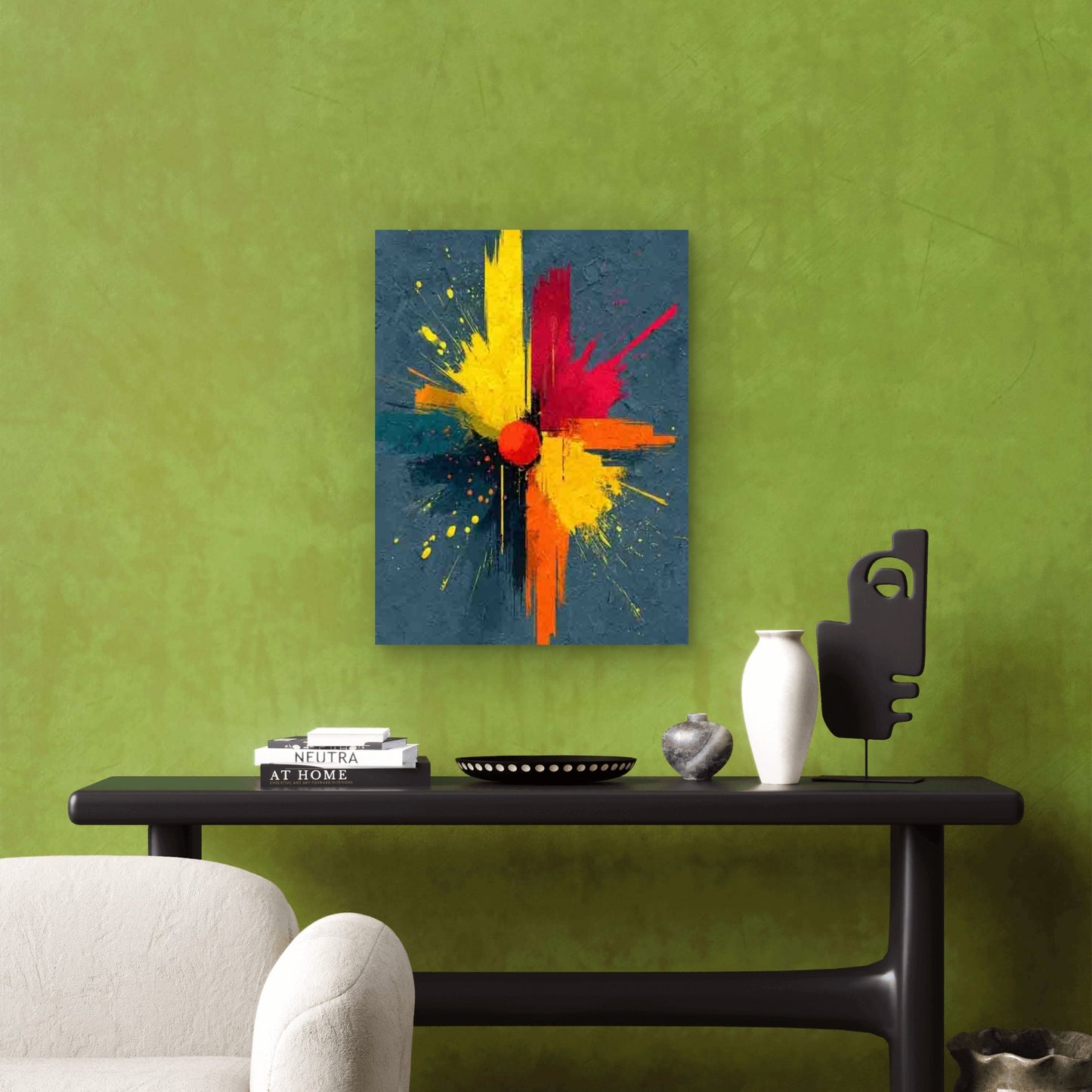 Abstract Paintbrush Splash Design 60x90cm Metal Print Ready to Hang