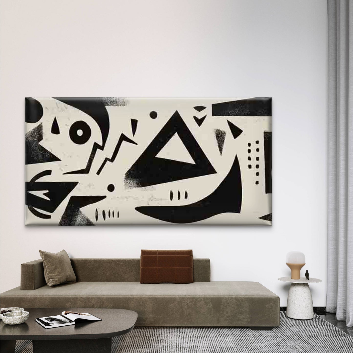 Abstract Geometric Shapes Wall Art Canvas Office Home Room Framed 120x60cm