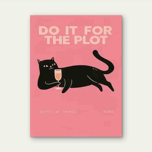 Chic Cat Artwork Modern Retro 60x90cm Metal Print Ready to Hang