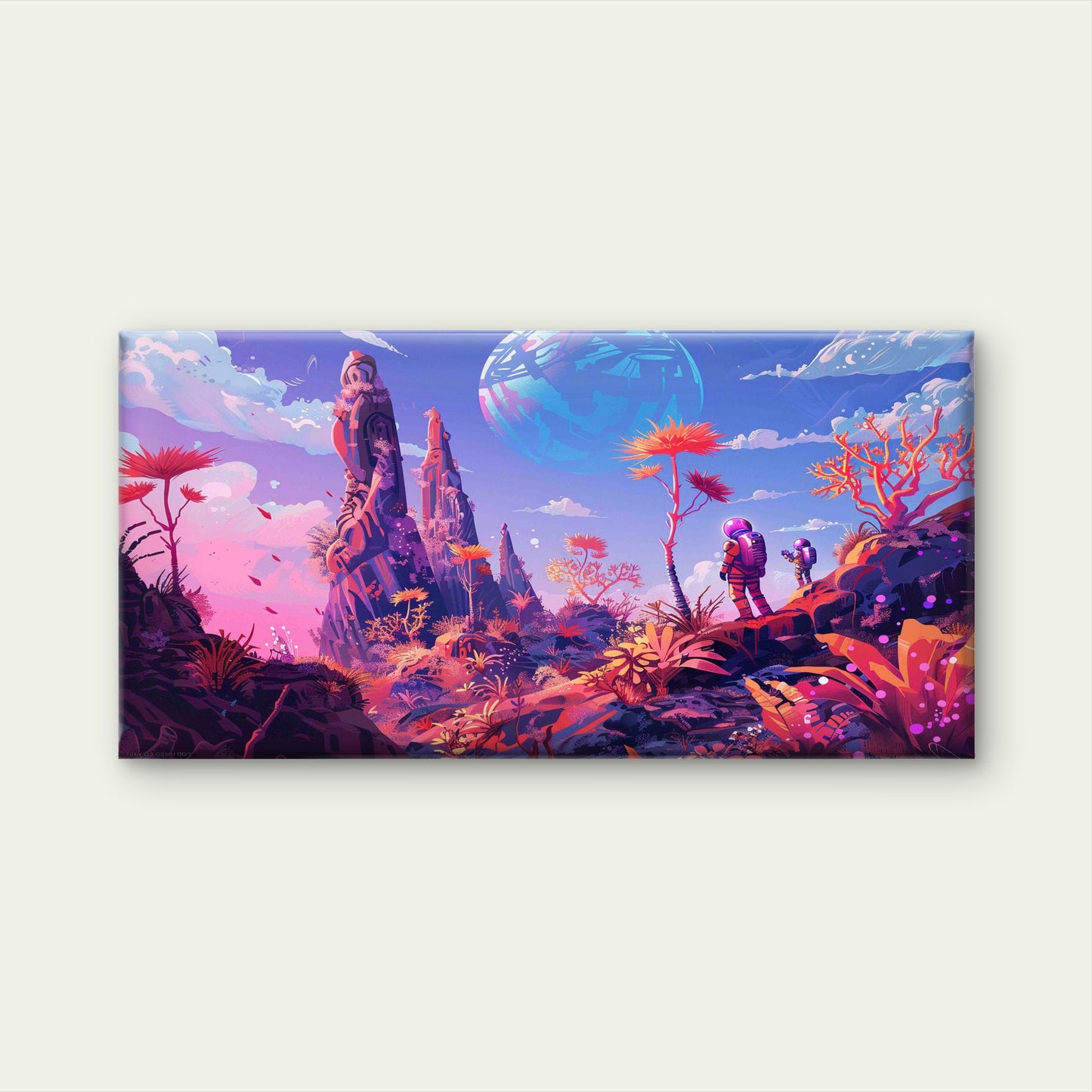 Journey Through An Alien World Wall Art Canvas Office Home Room Framed 120x60cm