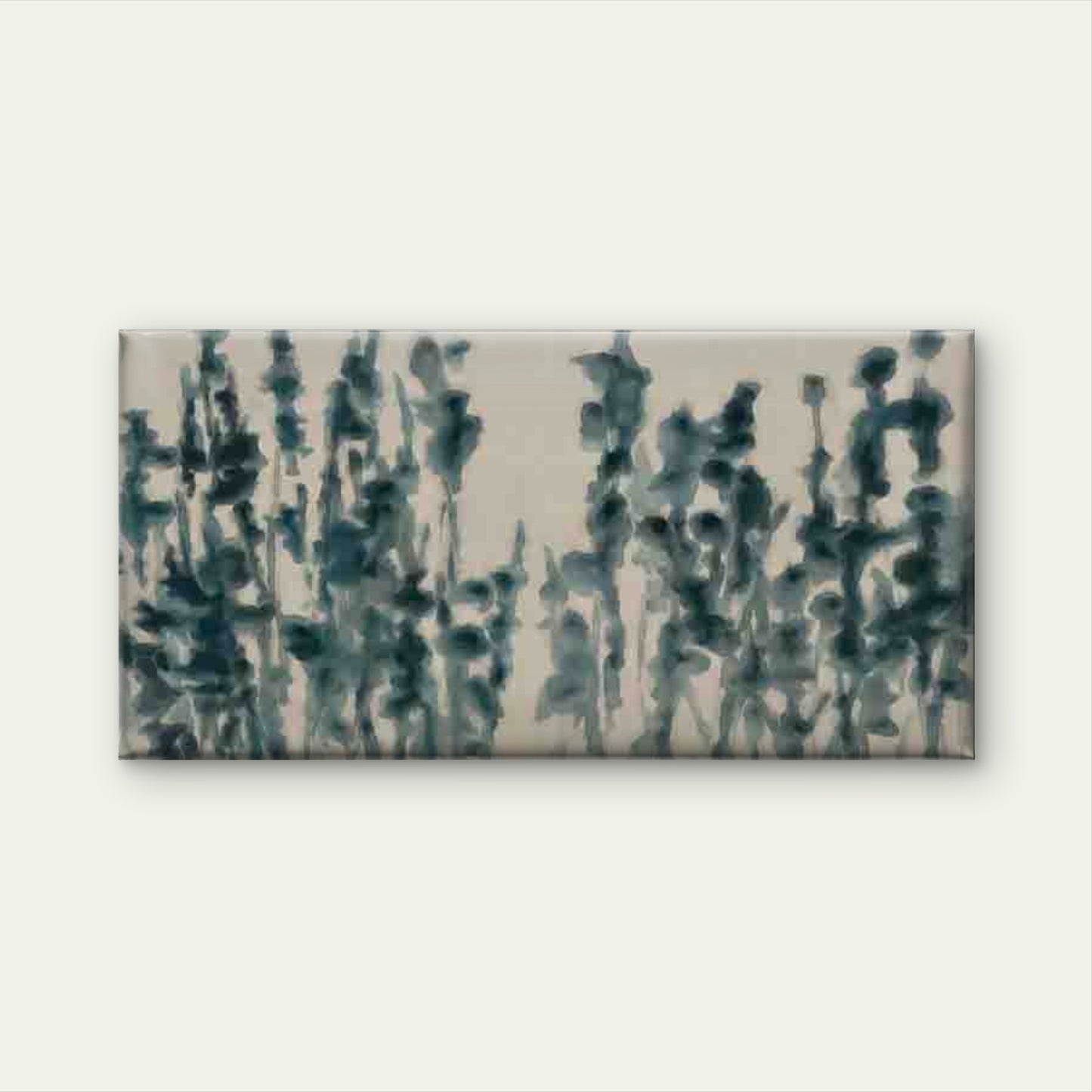 Abstract Blue Floral Silhouette Wall Art Canvas Office Home Room Framed 120x60cm - Bella Home Decor