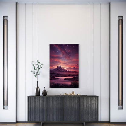 Landscape Featuring The Milky Way Metal Print Ready to Hang