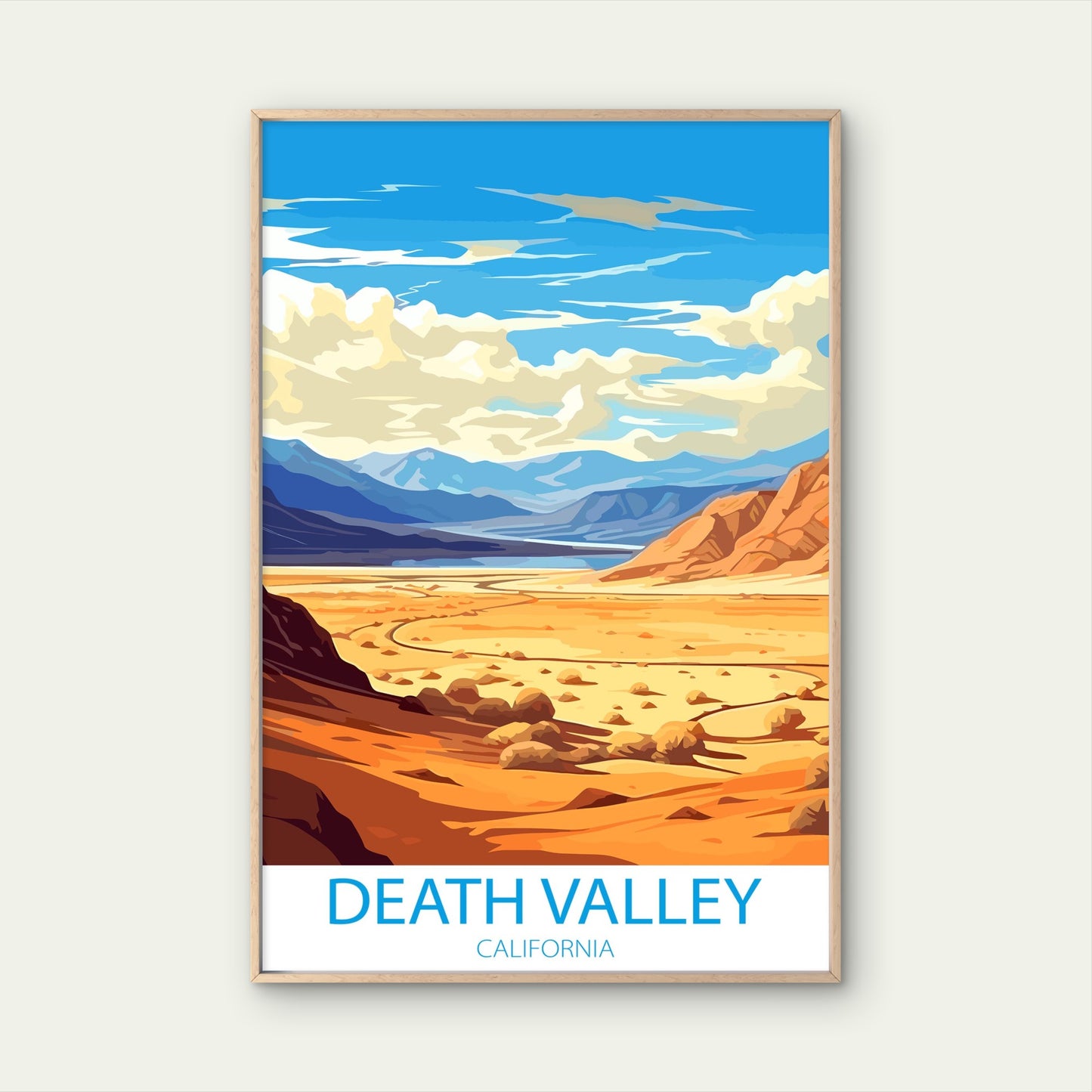 Death Valley National Park California Desert Travel Poster Print Wall Art