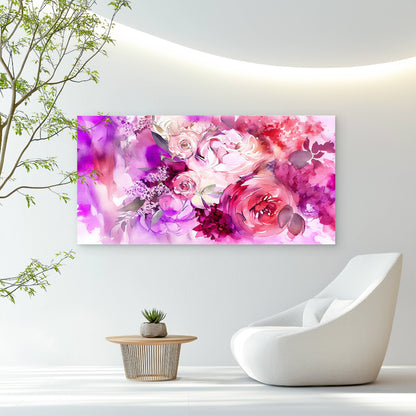 Pink Peony Watercolor Dreams Wall Art Canvas Office Home Room Framed 120x60cm