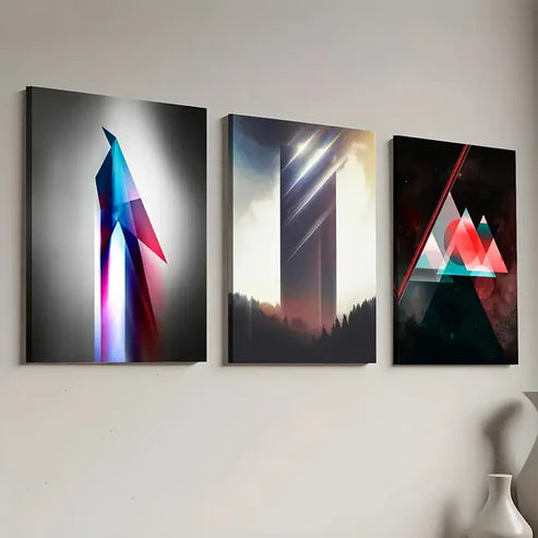 3pcs Modern Style Fashion Technology Abstract Art Wall Art Canvas Unframed - High Quality Print 100% Australian Made Wall Canvas