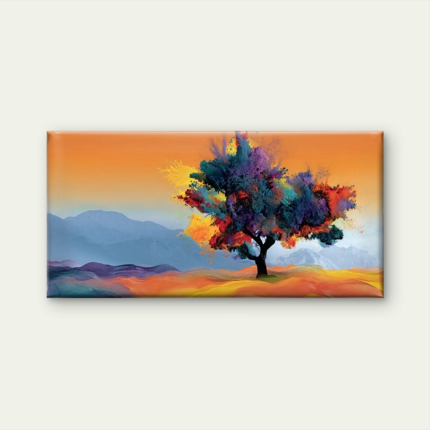 Abstract Tree Modern Mountain Wall Art Canvas Office Home Room Framed 120x60cm