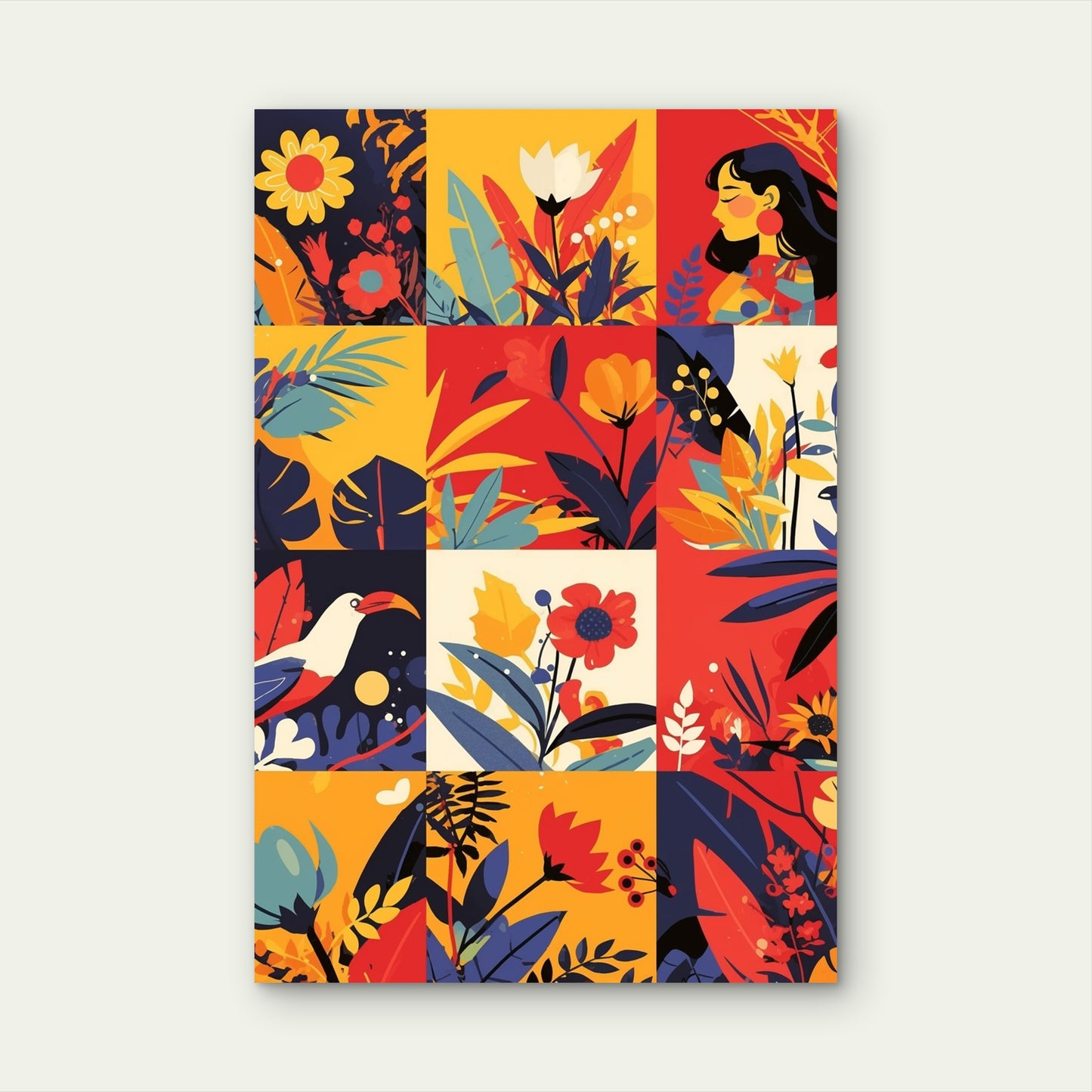 Collection of Colorful Floral and Natural Scenes 60x90cm Metal Print Ready to Hang
