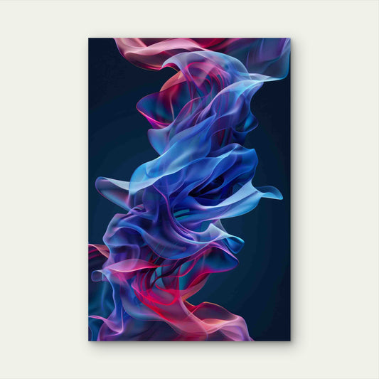 Abstract Flowing Colors Shapes 60x90cm Metal Print Ready to Hang