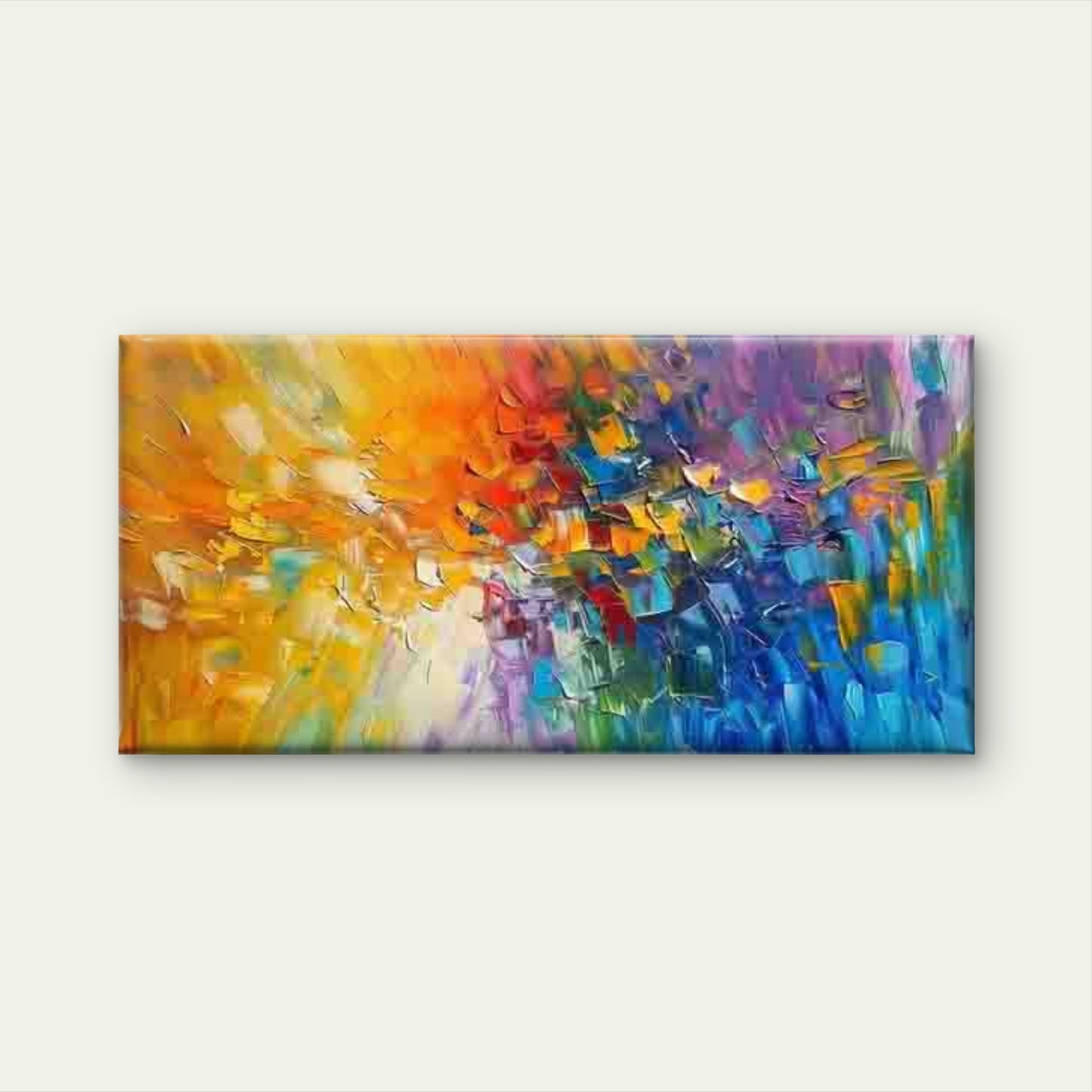 Abstract Impasto Textured Wall Art Canvas Office Home Room Framed 120x60cm
