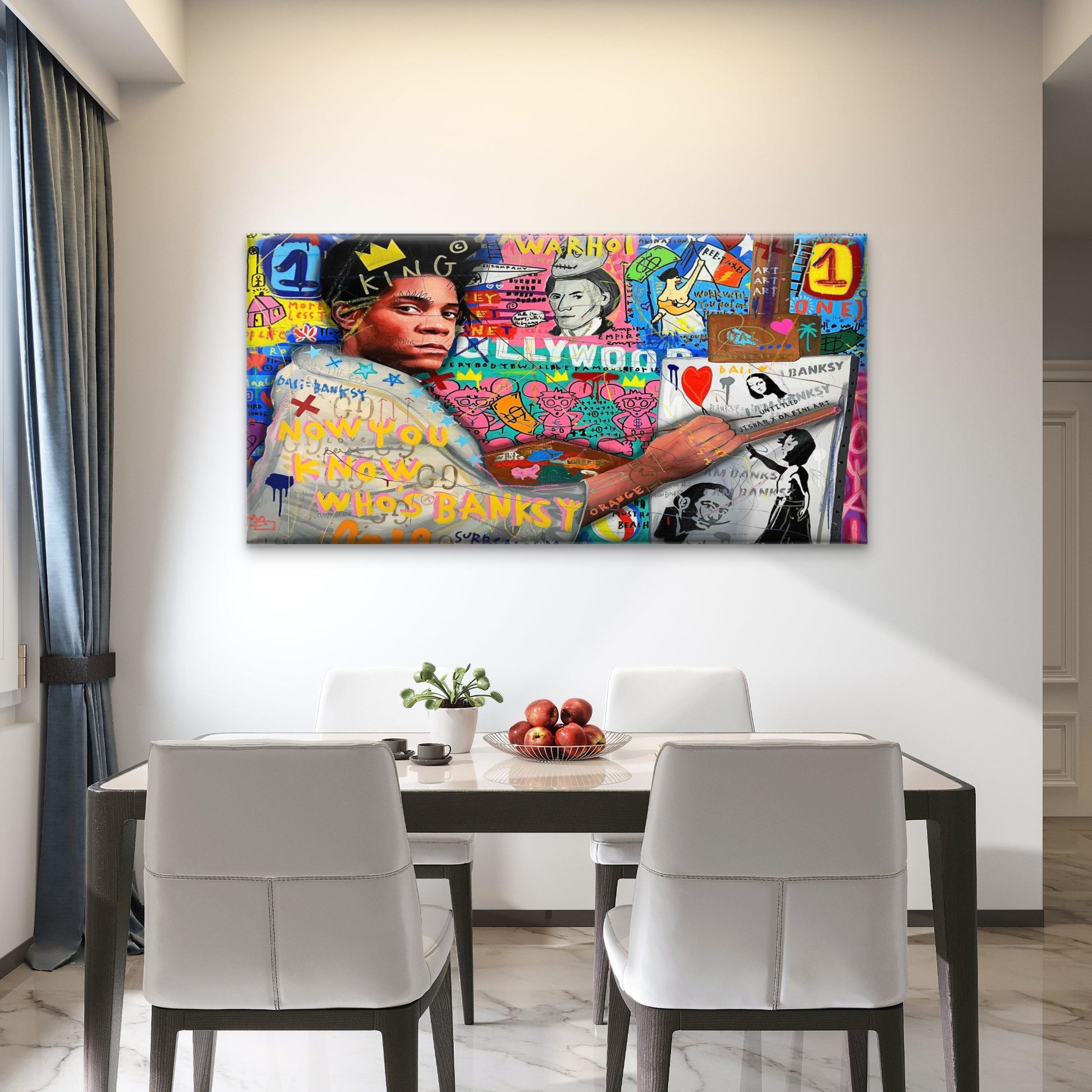 Maximalist Street Culture Wall Art Canvas Office Home Room Framed 120x60cm - Bella Home Decor